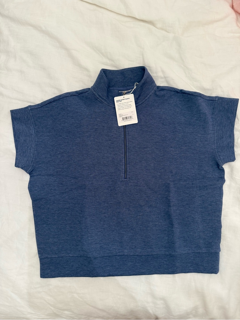 RHOBACK Aspire Short Sleeve Half-Zip COSTAL BLUE - Picture 2 of 8